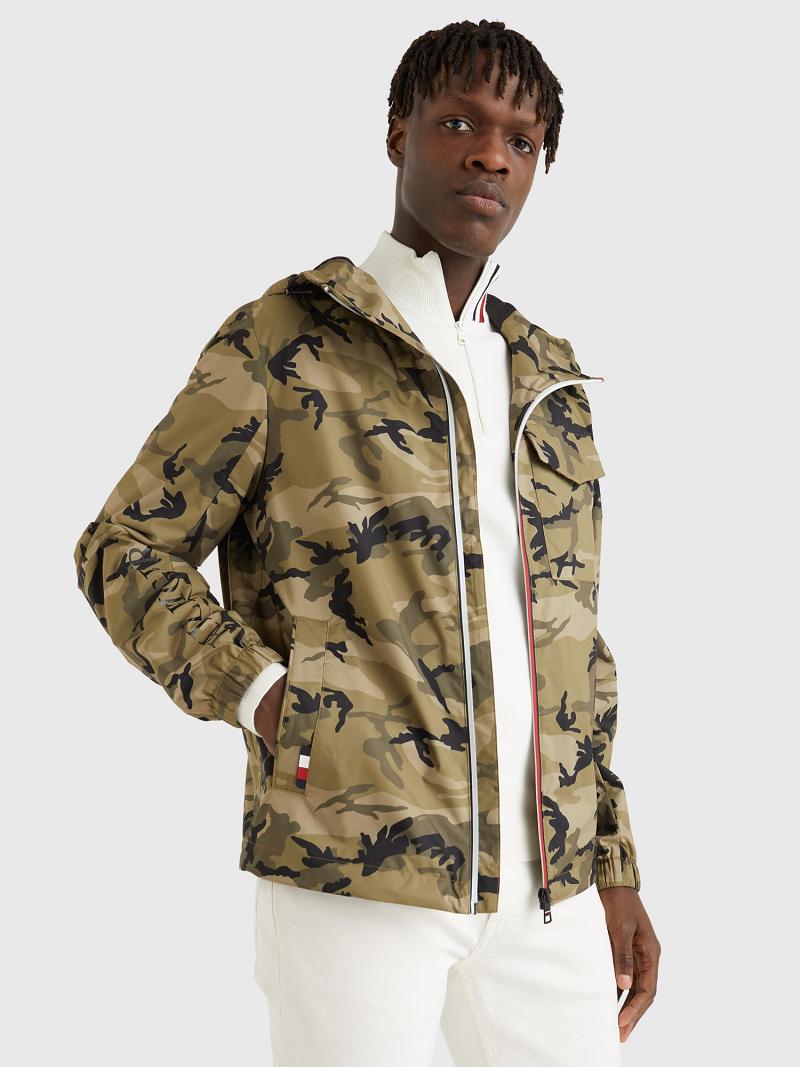 Férfi Tommy Hilfiger Camo hooded Kabát Camo | HU 1178TCE